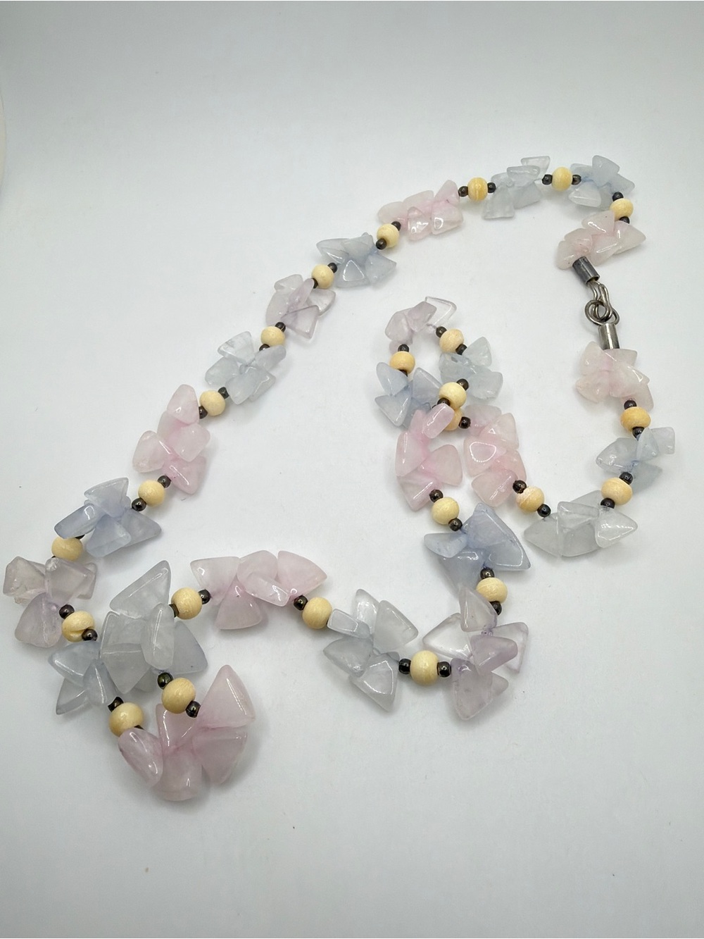 30" Artisan Aquamarine, rose quartz, light amethyst necklace!